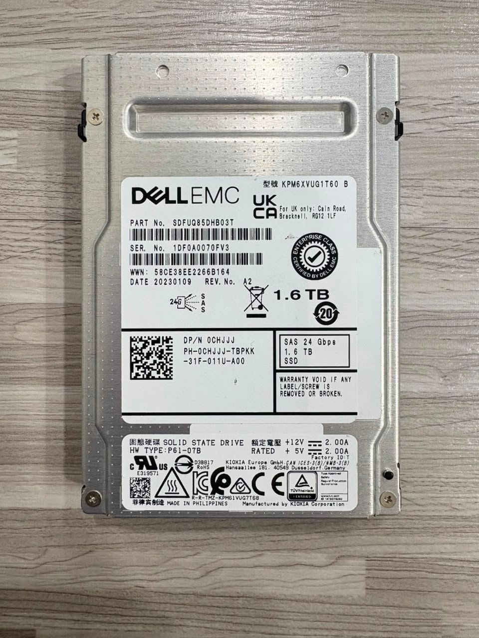 SSD Server Dell EMC 1.6TB SAS 24Gbps Enterprise - Second Health 100% - Image 1