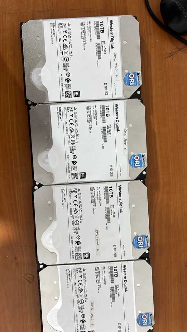 WD Ultrastar 10TB SAS 12Gb/s DC HC510 Server Hard Drive - Second Health 100%