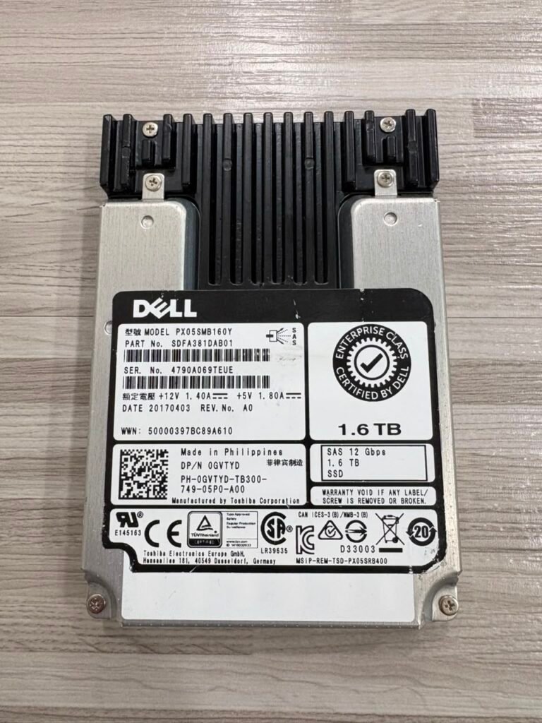 SSD Server Dell 1.6TB SAS 12Gbps PX05SMB160Y DP/N 0GVTYD - Second Health 100%