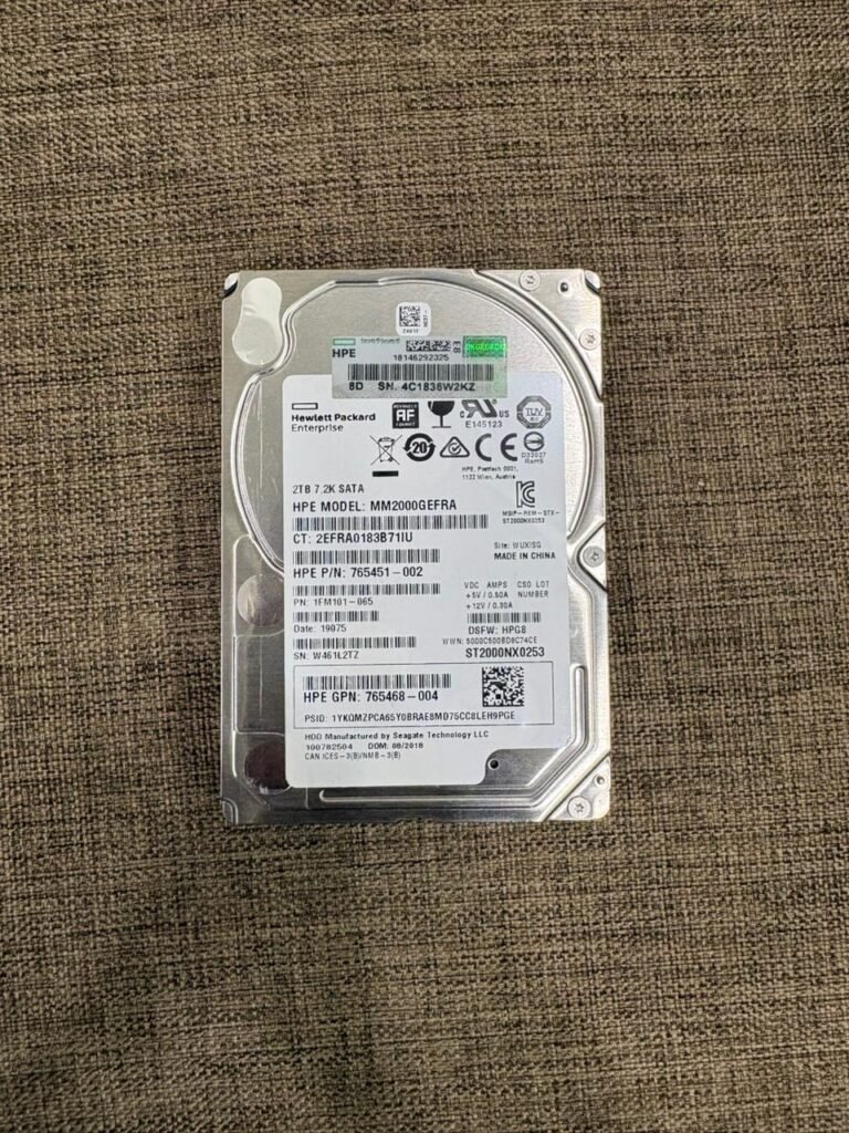 HPE HDD 2TB SATA 7.2K RPM 2,5"inch Enterprise Server